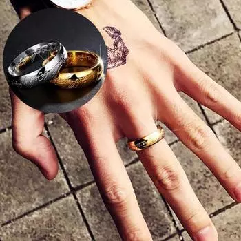 18-каратное золото, модные подарки для мужчин и женщин, кольцо из нержавеющей стали в винтажном стиле, ювелирные изделия, Повелитель покрытия, письмо, ручная работа 7 серебряный