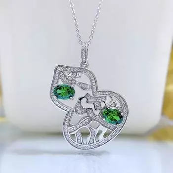 18-каратное золото овальное 5 * 7 мм сапфировые драгоценные камни ожерелье для женщин подарок на годовщину 925 стерлингового серебра ювелирные изделия