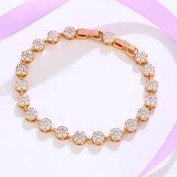 18-каратное золото ювелирные изделия для рук модные круги бриллиантовый позолоченный браслет регулируемый размер женщина 19cm