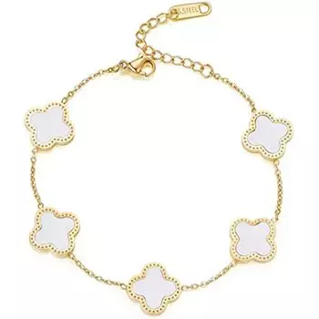 18-каратный позолоченный браслет Lucky Clover для женщин, регулируемый модный браслет, ювелирные изделия, подарки на день рождения для женщин и девочек