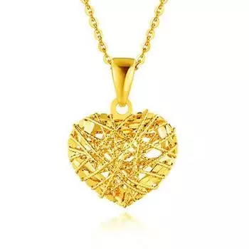 18-каратный золотой кулон, женское цветное золотое ожерелье, женский кулон из розового золота, одиночный кулон в форме сердца, полая цепочка на ключицу Au750 Love AU750