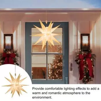 18-конечная звезда рождественские огни подвесные украшения мягкое свечение IP44 водонепроницаемая светодиодная лампа 35cm