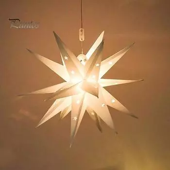 18-конечная звезда рождественские огни подвесные украшения мягкое свечение IP44 водонепроницаемый светодиодный светильник наружный/внутренний рождественский декор в виде звезды 35cm