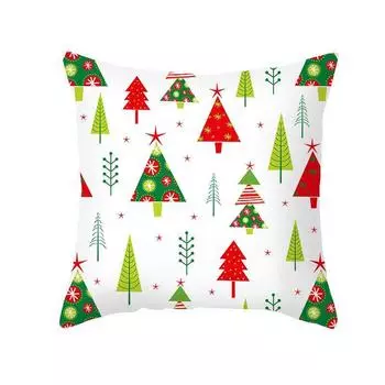 18 Merry Christmas Cushion Cover Xmas Home Sofa Decor Green Red Santa Claus Orange Tree