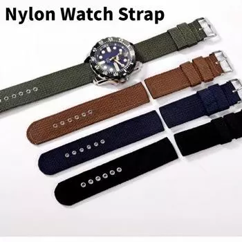 18 мм 20 мм 22 мм 24 мм универсальный нейлоновый ремешок для часов - водонепроницаемый и устойчивый к поту унисекс холщовые аксессуары для часов черный ремешок для часов ремешок для часов Samsung 18mm чёрный