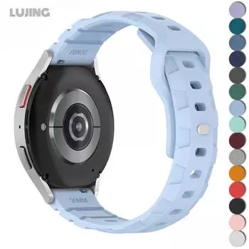 18 мм 20 мм 22 мм силиконовый ремешок для Samsung Galaxy Watch 7 44 мм ремешок Classic 43 47 мм 6 5 4 40 мм браслет для Huawei Watch GT4 3 4Pro 18mm чёрный