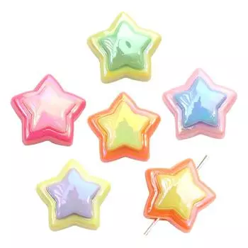 18 мм акриловые бусины кремового цвета со звездами для изготовления ювелирных изделий, браслетов, ожерелья, сережек 18mm 4pcs