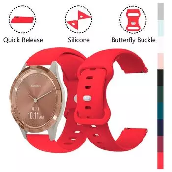 18 мм ремешок для часов Garmin Vivomove 3S/Garminmove 3S ремешок с быстросъемной пряжкой-бабочкой для ремешка для часов Forerunner 255S/265S For Vivomove 3S белый