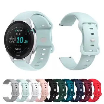 18 мм ремешок для Garmin Forerunner 255S ремешок спортивный силиконовый пряжка-бабочка аксессуары для Garmin Vivomove 3S Move3S Band For Foreunner 255S белый