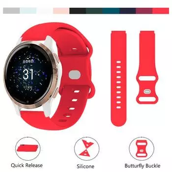 18 мм ремешок для Garmin Venu 2S ремешок Breathe легкий силиконовый браслет для Vivoactive 4S Forerunner 255S Active S ремешок для часов For Garmin Venu 2S белый