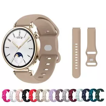 18 мм ремешок для Huawei Watch GT4 41 мм водонепроницаемый силиконовый ремешок с пряжкой-бабочкой для Huawei Watch GT4 41 мм ремешок For Huawei GT4 41mm