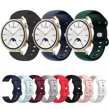 18 мм силиконовый ремешок для часов Huawei Watch Gt4 41 мм ремешок для мужчин Businesscommercial для Huawei Gt4 41 мм 18 мм ремешок универсальный 18mm universal чёрный