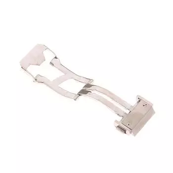 18 мм сплошная нержавеющая сталь серебряная складная пряжка для мужчин и женщин кожаный ремешок для часов металлическая складная пряжка аксессуары серебряный