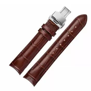 18 мм T035210A T035207A T035210 T035207 Высококачественная серебряная пряжка-бабочка + красный ремешок из натуральной кожи для часов T035