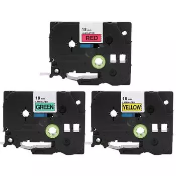 18 мм X 8 м ПЭТ ламинированная этикеточная лента для принтера этикеток PT E100B Black on red Black on red