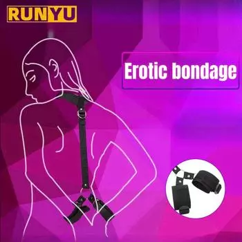 18+ Наручники Ошейник Сбруя Сексуальные Игрушки БДСМ Связывание Женщины Мужчины Пара Женский Ремень Рабыня Взрослая Игра Экзотические Аксессуары Ограничения 1pc