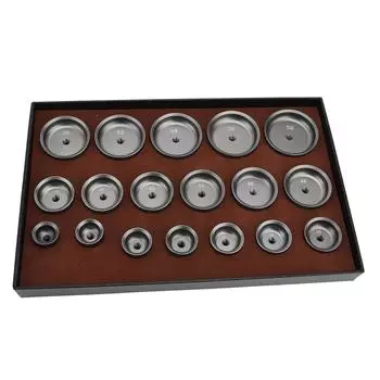 18 Pcs Watch Press Die Kit 2458mm Metal Sturdy Watch Back Case Closer Dies for Watchmaker