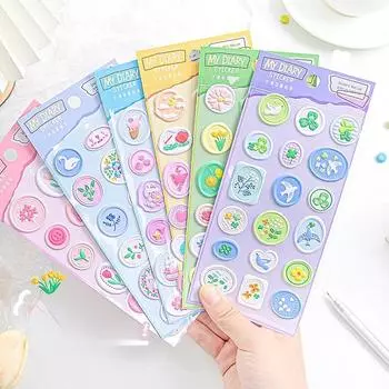 18 шт./20 шт. в комплекте, милая сургучная наклейка, милый цветочный кавайный конверт с кроликом, декоративная наклейка-уплотнение, стереоскопическая наклейка для скрапбукинга 18pcs