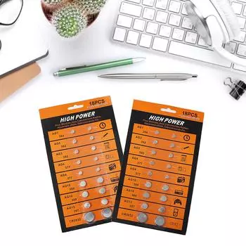 18 шт. AG1 364 AG3 392 AG4 377 AG10 389 AG13 357 CR2032 батарейки-таблетки наборы монетных батареек подходят для часов