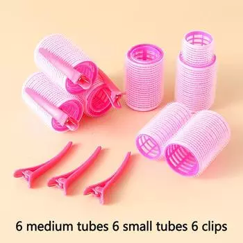 18 шт. бигуди для волос с самозажимом, самоклеящиеся воздушные челки, завивка, бигуди, заколки для волос, инструменты для завивки волос своими руками