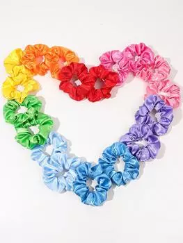 18 шт. Цветные шелковые резинки для волос, атласные эластичные резинки для волос, резинки для волос, резинки для волос для женщин, девушек, аксессуары для волос