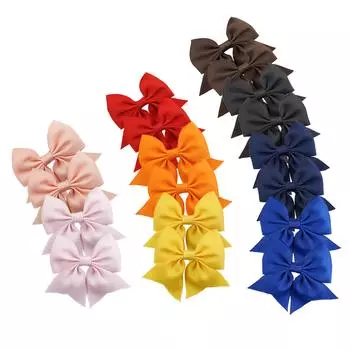 18 шт. детских бантов для волос для девочек парами 3,5 ленточные банты заколки-крокодильчики заколки для младенцев малышей девочек детей