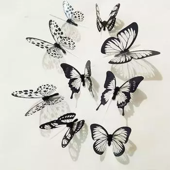 18 шт. DIY 3D наклейки на стену с бабочками, художественная наклейка, ПВХ, бабочки, домашний декор, новый