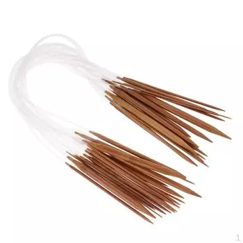 18 шт. двухточечная карбонизированная бамбуковая круглая вязка с трубкой мм-60 см
