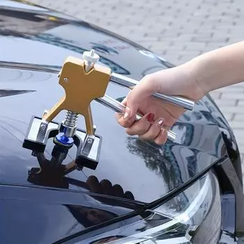 18 шт. Инструмент для ремонта вмятин без покраски кузова автомобиля, набор для ремонта вмятин на авто, набор для съемника с присоской для ручного обслуживания Reno золотой