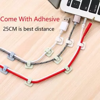 18 шт. клейкий органайзер для кабеля, зажимы для фиксации, USB-органайзер для проводов, компьютерный органайзер для проводов, настольный держатель для хранения