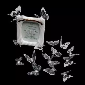 18 шт./компл. привлекательные самоклеящиеся металлические текстуры настенные художественные наклейки мини красивые бабочки DIY товары для рукоделия чёрный