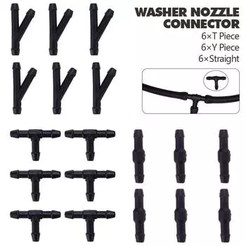 18 шт./компл., универсальный тип TYI, трубка для чистки переднего лобового стекла автомобиля, соединитель для шланга, распылительная насадка для мойки труб, соединительная насадка