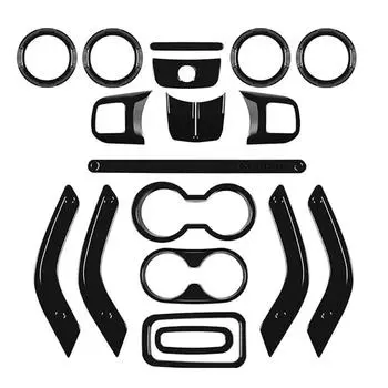 18 шт. Комплекты отделки салона автомобиля для Jeep Wrangler JK JKU 4 Door 2011-2017 Аксессуары для модификации салона автомобиля чёрный