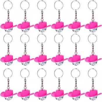 18 шт. ковбойская шляпа диско-шар брелок розовая шляпа диско-шар украшения мини-диско