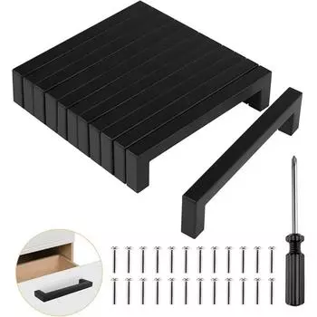 18 шт. квадратной фурнитуры из нержавеющей стали для мебели, ручки для дверей шкафов, ручки для ящиков 160 мм 192 мм 64 мм 96 мм 128 мм 224 мм 256 мм 64mm