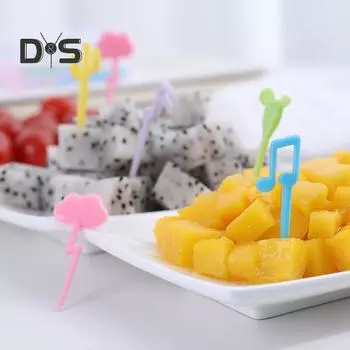 18 шт., легкая фруктовая палочка, устойчивая к царапинам, уникальная милая мультяшная фруктовая вилка разноцветный