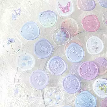 18 шт., милая сургучная печать, наклейка, винтажная цветочная бабочка, белая наклейка на горшок, 3D стерео канцелярская наклейка, DIY Декор для скрапбукинга 20.5*9cm