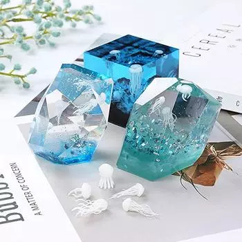 18 шт. мини медуза, наполнитель из эпоксидной смолы, наполнитель для форм, морской конек, иглобрюх, наполнитель, модель, принадлежности для рукоделия