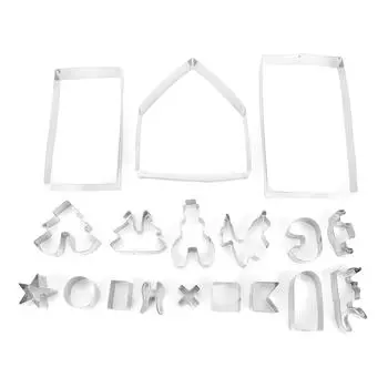 18 шт./набор из нержавеющей стали, набор формочек для печенья, рождественские формы для дома своими руками, инструмент для выпечки