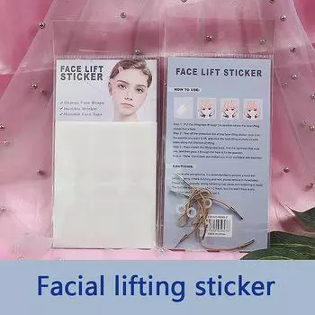 18 шт. невидимых тонких наклеек для лица V-образной формы, быстрая подтяжка лица, подтяжка шеи, глаз, двойной подбородок, морщины, клейкая лента для макияжа