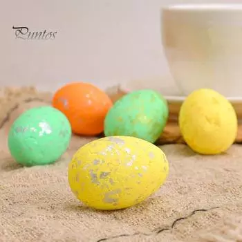 18 шт. пенопластовых пасхальных яиц, поддельные цветные яйца, наполнители для пасхальных корзин, пятнистые искусственные яйца для пасхальных венков для охоты на яйца, декор B