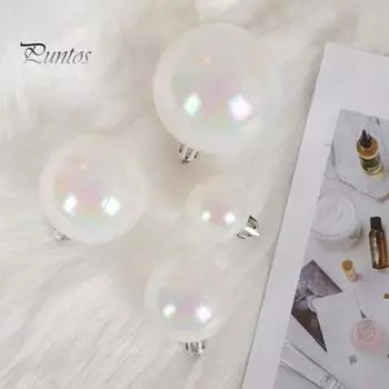 18 шт. переливающиеся рождественские шары DIY поделки котел на Хэллоуин пузырьковый пластиковый шар украшение для рождественской елки день рождения свадьба декор белый