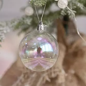 18 шт. переливающиеся рождественские шары DIY поделки котел на Хэллоуин пузырь пластиковый шар белый