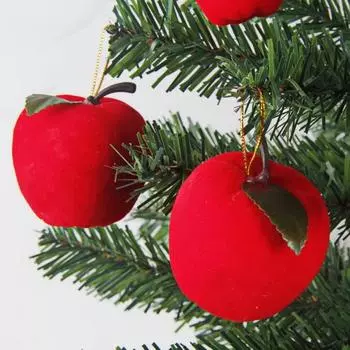18 шт. подвески на рождественскую елку красные фрукты подвесные украшения искусственные пенопластовые фрукты рождественские украшения для декора класса красный