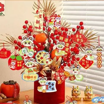 18 шт. подвесных подвесок на Новый год 2025 года. Подвеска в виде змеи, приносящая удачу. Подвеска в виде дерева с кисточками для украшения окна автомобиля. I