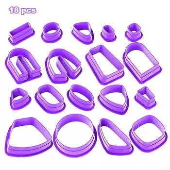 18 шт. полимерная глина формы для самостоятельного изготовления глиняных сережек, изготовление режущей формы для глиняной формы, гончарные резцы, круглый браслет, комплект ювелирных изделий розовый