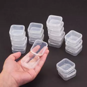 18 шт., прозрачные пластиковые контейнеры для хранения, легкий прочный маленький футляр для хранения ювелирных изделий