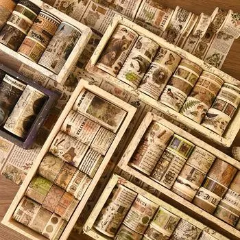 18 шт. ретро-лент васи, принадлежности для скрапбукинга, набор лент васи, винтажная клейкая лента, декоративные материалы для журналов, малярная лента