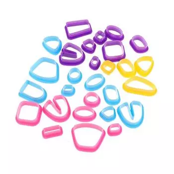 18 шт. Резаки для полимерной глины, принадлежности для изготовления сережек, инструменты для резки глины 18Pcs жёлтый