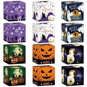 18 шт. упаковка для конфет и закусок реквизит для украшения атмосферы Хэллоуина трехмерная бумажная коробка декоративная сцена праздничные принадлежности 6pcs